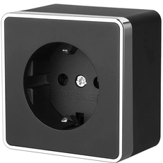 Изображение Розетка с заземлением Gallant (черный/хром) W5071035